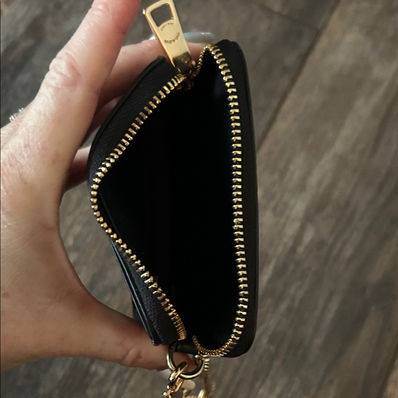 Coach Black Card Holder with Gold Chain - Picture 3 of 4